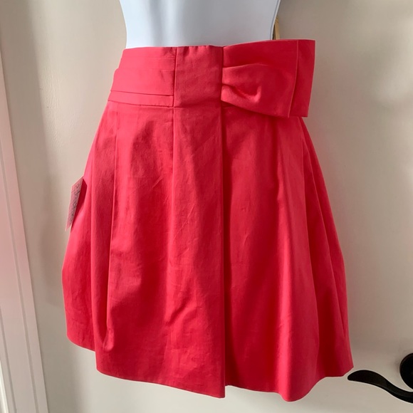 Pink bow skirt with pockets - BCBGMaxAzria size 0 - Picture 3 of 4
